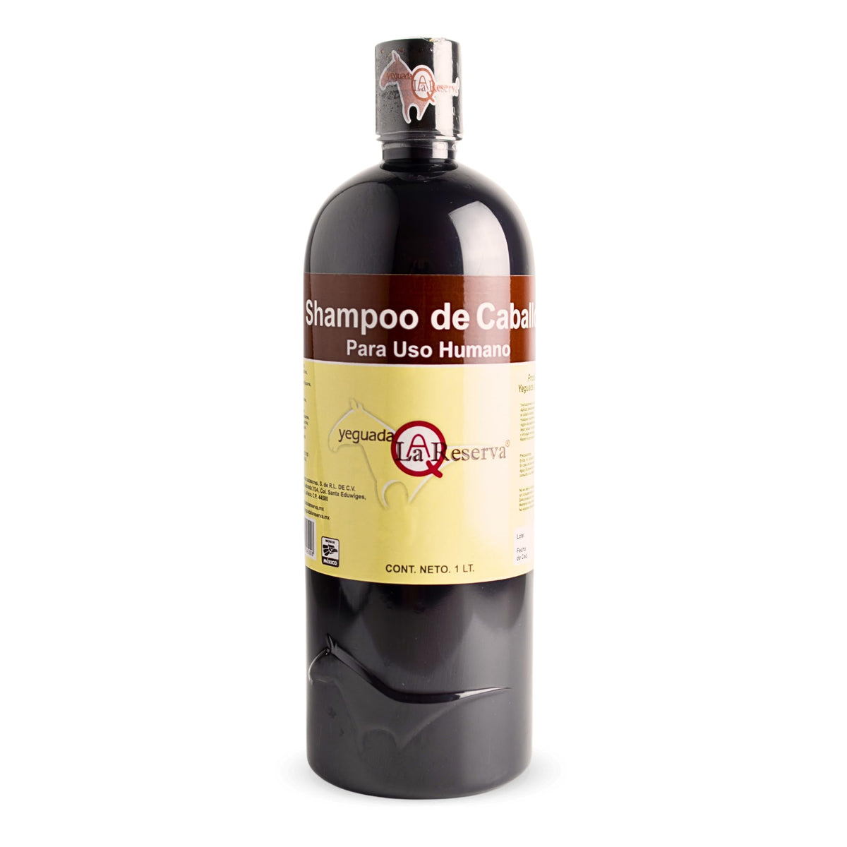 Yeguada La Reserva Black Horse Shampoo bottle for strong, healthy hair