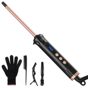YEGUBEGU 9mm curling wand creating tight spirals for versatile short styles.