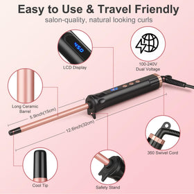 YEGUBEGU curling wand with 30-second heat up for quick mornings.