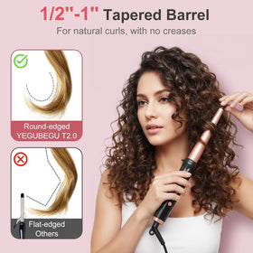 YEGUBEGU curling wand LCD temperature display for precise heat control