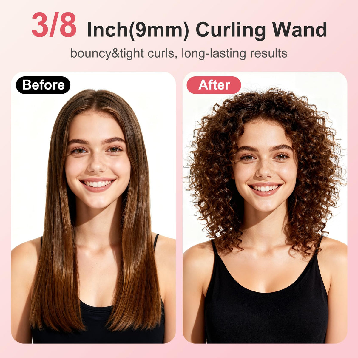 YEGUBEGU mini ceramic barrel curling iron for smooth, frizz-free curls.