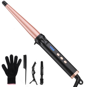 YEGUBEGU tapered curling wand with 0.5-1 inch barrel for loose curls