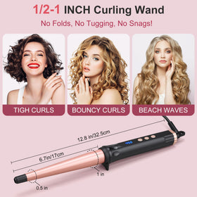 YEGUBEGU wand with tourmaline ceramic coating for smooth, frizz-free styling