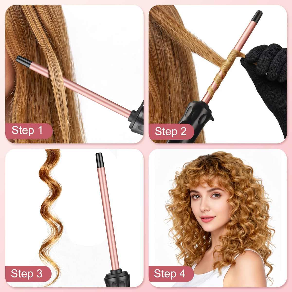 YEGUBEGU travel-friendly curling wand fits in a compact bag.