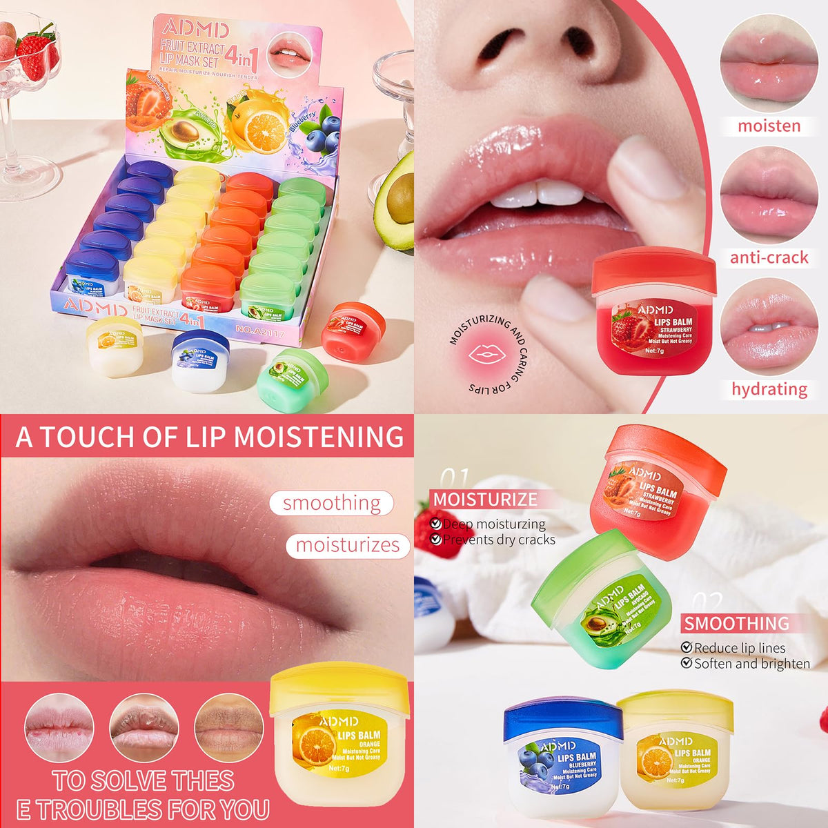 Yehenarn lipmoisturizing set compact 7g tube slips easily into a purse