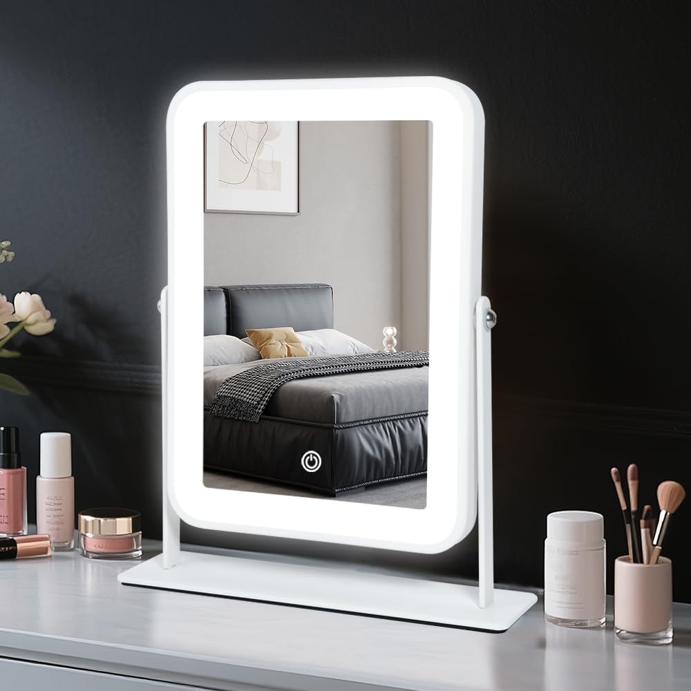 YEKKOPT rechargeable vanity mirror with compact travel lighting for on-the-go makeup