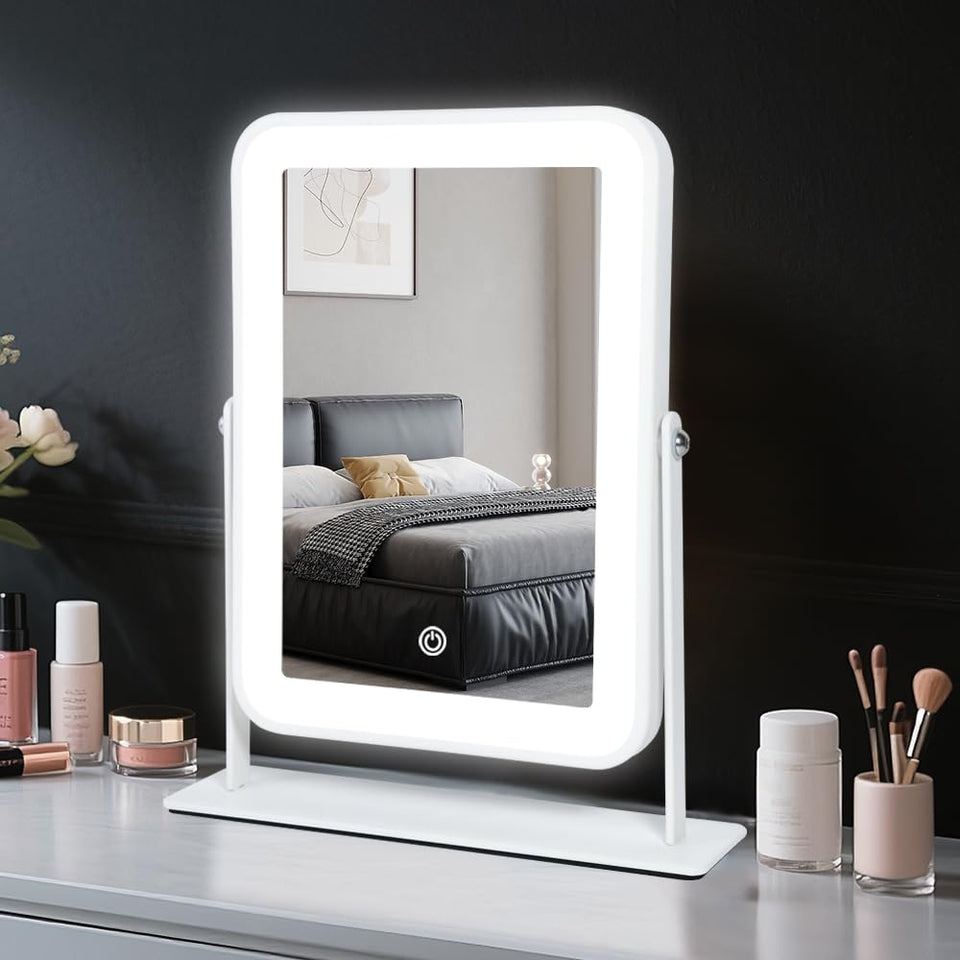 YEKKOPT rechargeable vanity mirror with compact travel lighting for on-the-go makeup