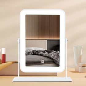 YEKKOPT sturdy tabletop mirror provides stable base for shaving or makeup