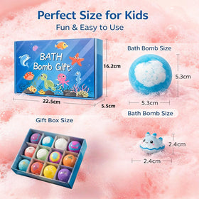 YellowRiver 12-piece bath bomb gift set with vibrant colors for bath time