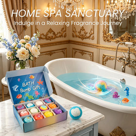 YellowRiver bright colors fizzing bath bombs in water