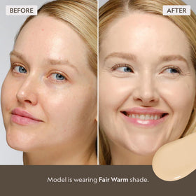 YENSA BC Foundation swatch on arm demonstrates skin-like blend.