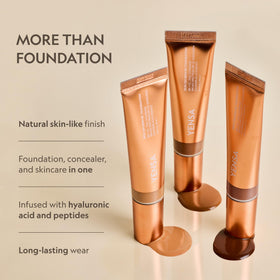 Applying YENSA BC Foundation yields a skin-like, natural finish.