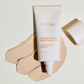 YENSA glow primer on bare skin delivers natural radiance