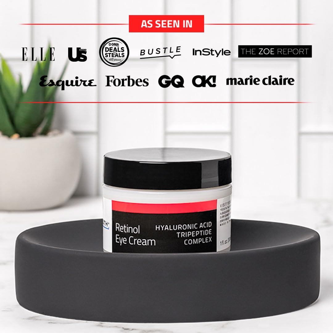 YEOUTH eye cream bottle on display highlighting anti-aging formula
