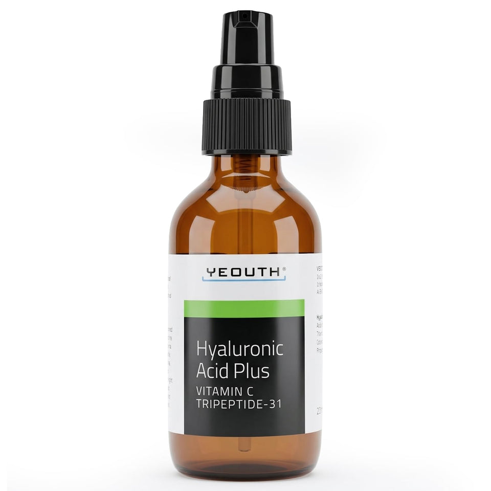 YEOUTH Hyaluronic Acid Serum bottle front view highlighting hydration boost.