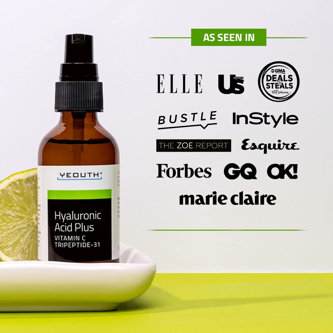 YEOUTH Hyaluronic Acid Serum bottle pump in action for easy application.
