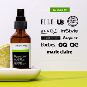 YEOUTH Hyaluronic Acid Serum bottle pump in action for easy application.