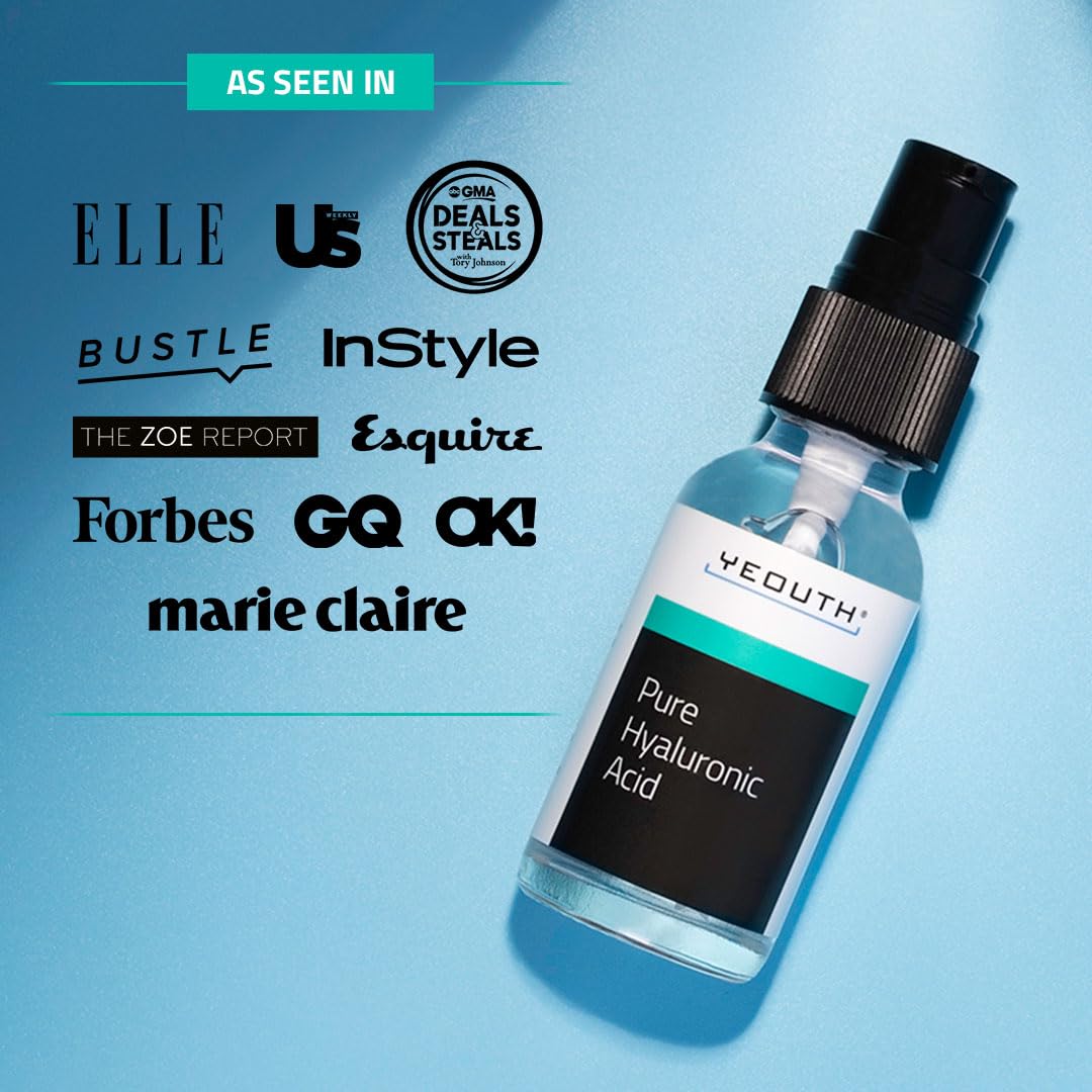 YEOUTH Hyaluronic Serum dispensing pump enables easy application and lasting moisture.