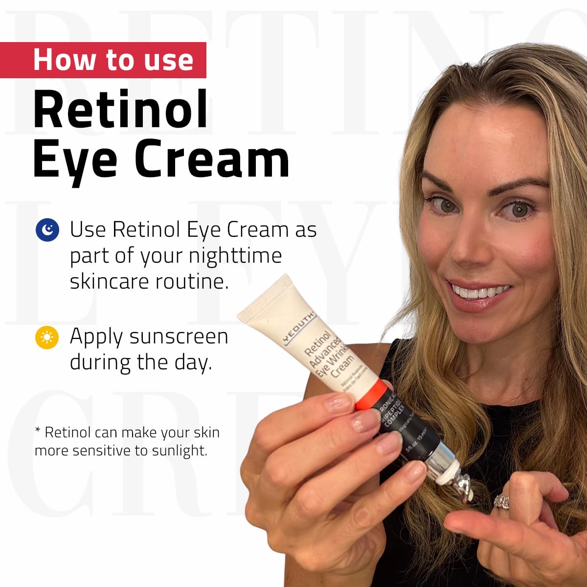 YEOUTH night-use eye cream supports a refreshed morning look.