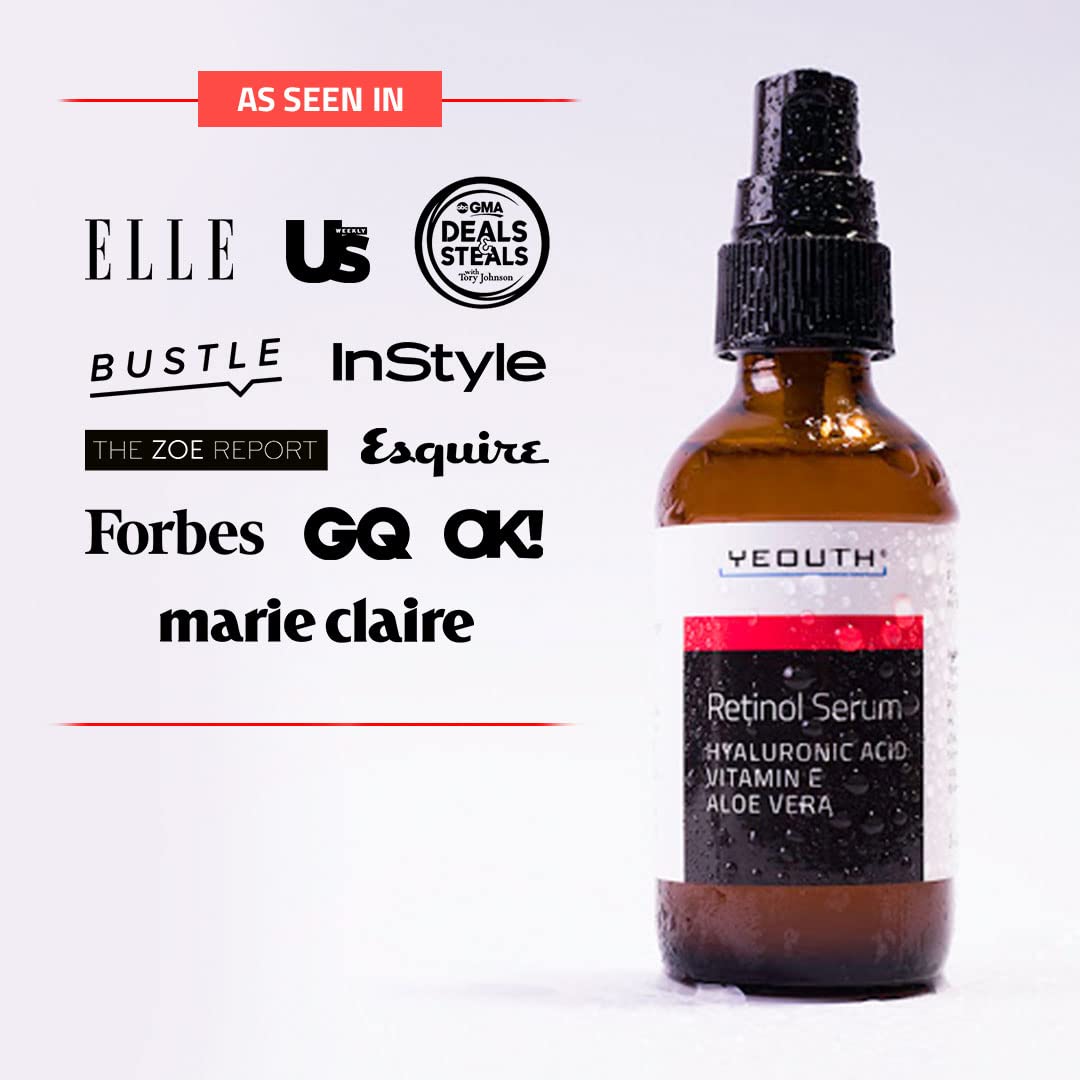 YEOUTH retinol serum close-up texture suggesting smoother, more radiant skin