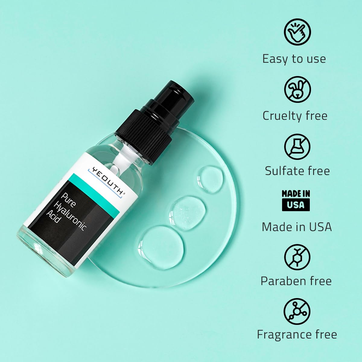 YEOUTH skin hydration glow action highlights plumped, radiant-looking skin.