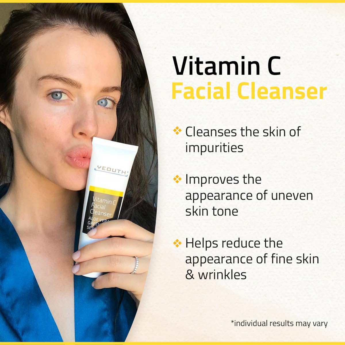 YEOUTH Vitamin C Cleanser emphasizes Aloe Vera for soothing skin