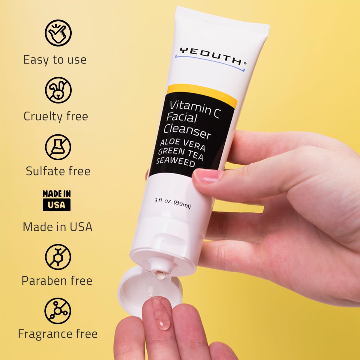 YEOUTH Vitamin C Cleanser travel packaging suitable for on the go