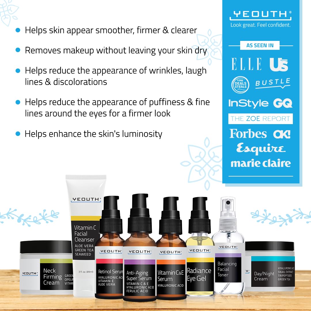 YEOUTH Vitamin C Serum bottle brightens skin and supports even tone.