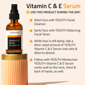 YEOUTH Vitamin C Serum glow swatch on skin shows radiance potential