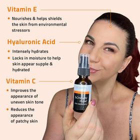 YEOUTH Vitamin C Serum with Hyaluronic Acid branding signals hydration-boosting formula