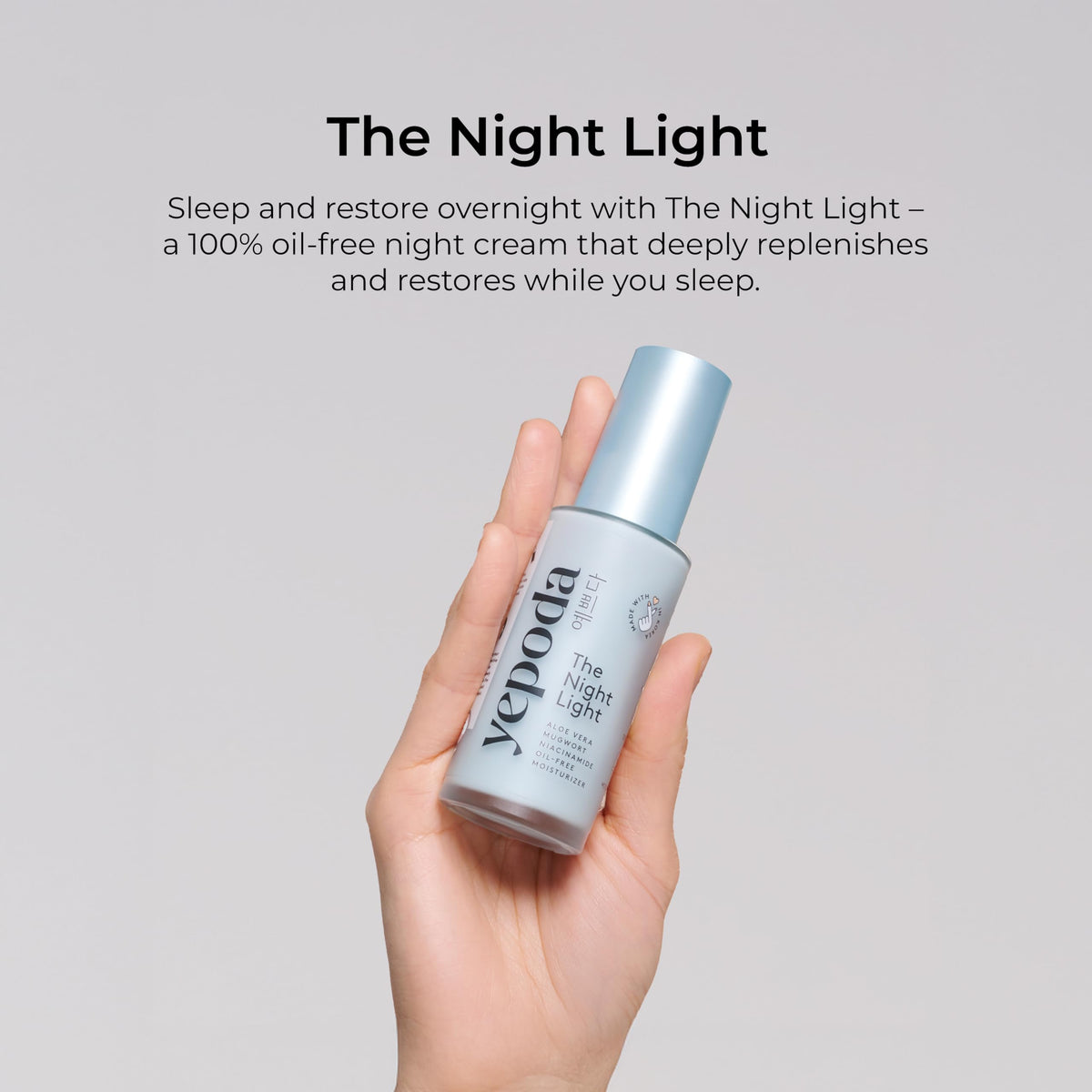 Yepoda Aloe Mugwort hydration for soothing nighttime care.