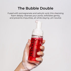 Yepoda Bubble Double foam texture showing gentle lather for all skin types