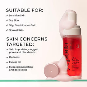 Yepoda Bubble Double with pomegranate extract supports pore refinement during routine