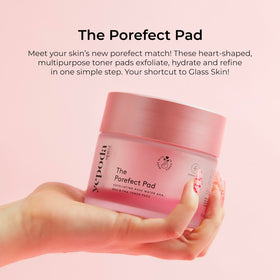 Yepoda Porefect Pad rose water formula offers gentle toning and refreshing hydration.