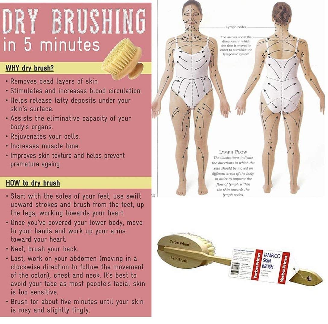 Yerba Prima Tampico Skin Brush promotes dry brushing routine before bathing