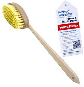 Yerba Prima Tampico Skin Brush with natural bristles for gentle exfoliation and smoother skin