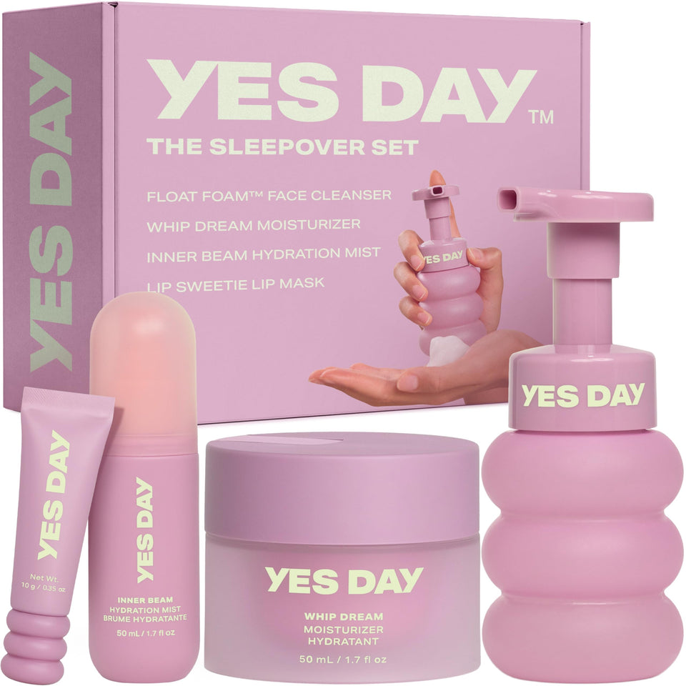 Yes Day Sleepover Set cleanser foaming action refreshes and balances teen skin.