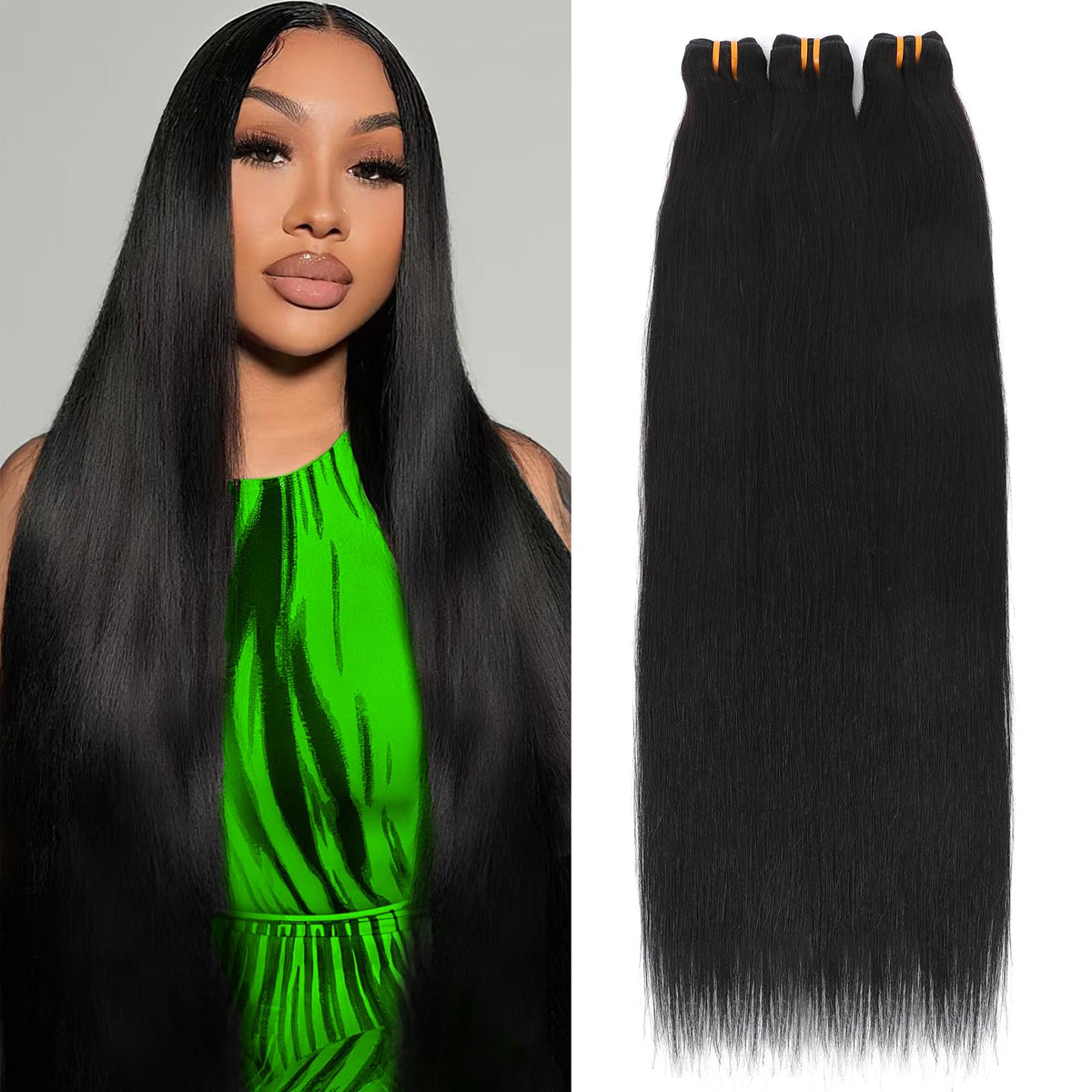YesBase 22 inch raw straight bundle for full natural look.