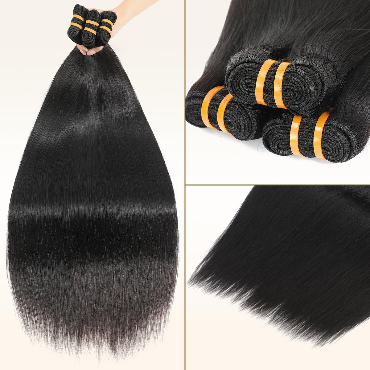 YesBase 16A raw straight bundles 20 inch length ready to blend naturally with hair