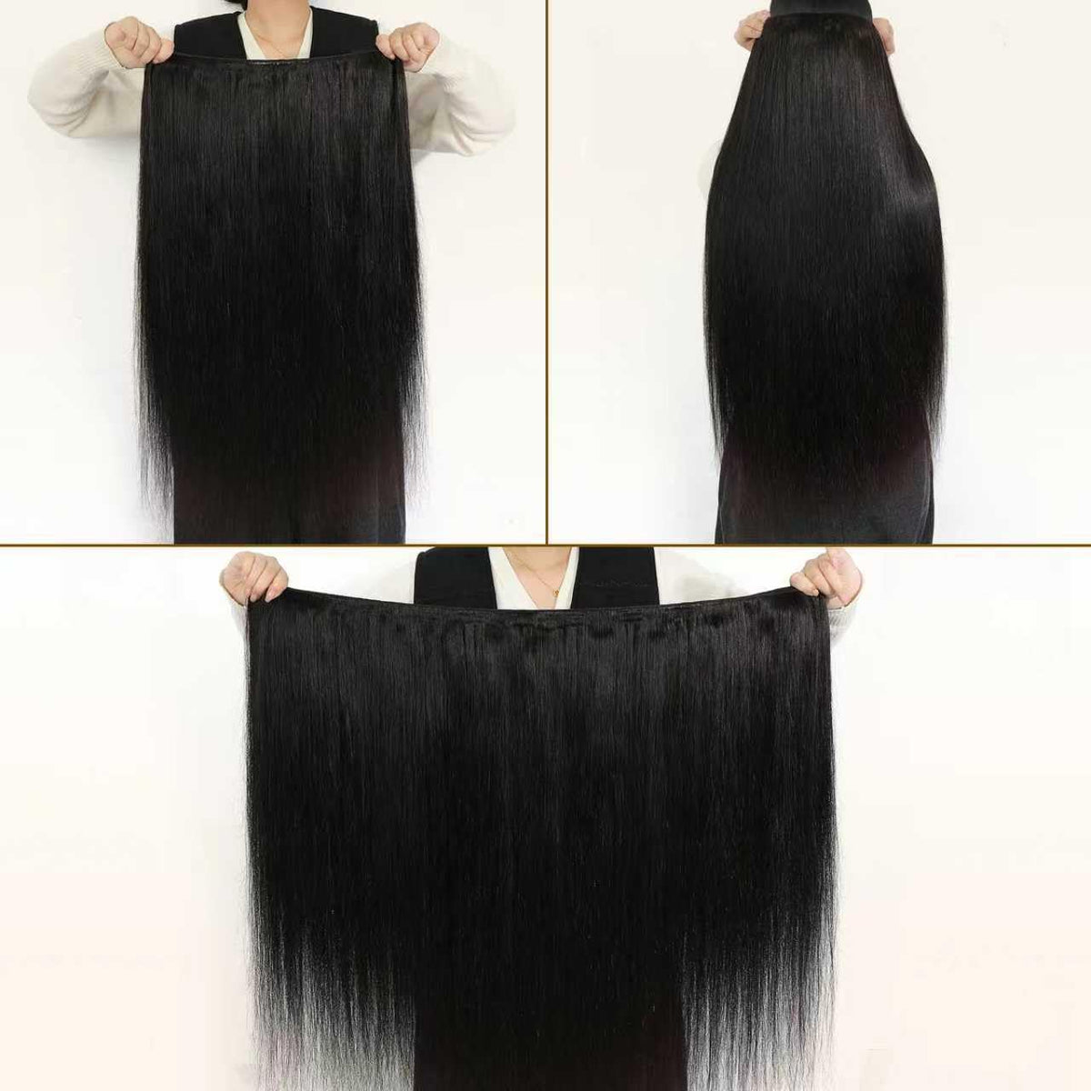 YesBase 16A raw straight bundles 24 inch length creates long, flowing waves