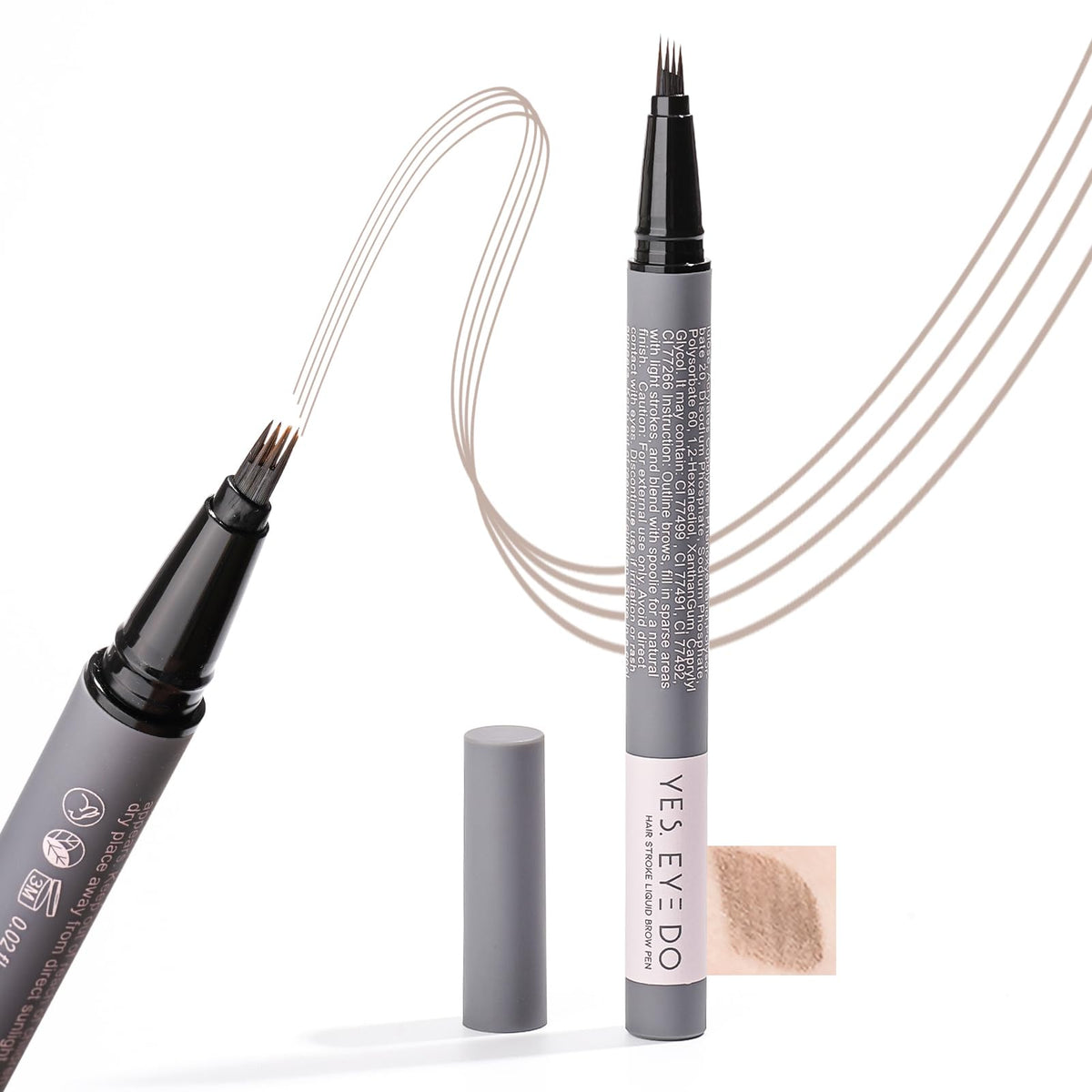 YES.EYE DO light gray eyebrow pencil with four-prong precision creates natural hair-like strokes.