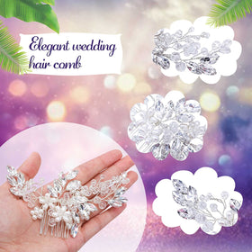 Yeshone four-piece rhinestone hairpins provide versatile updo options.