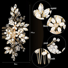 Yeshone rhinestone flower hairpins add subtle shine to bridal styling