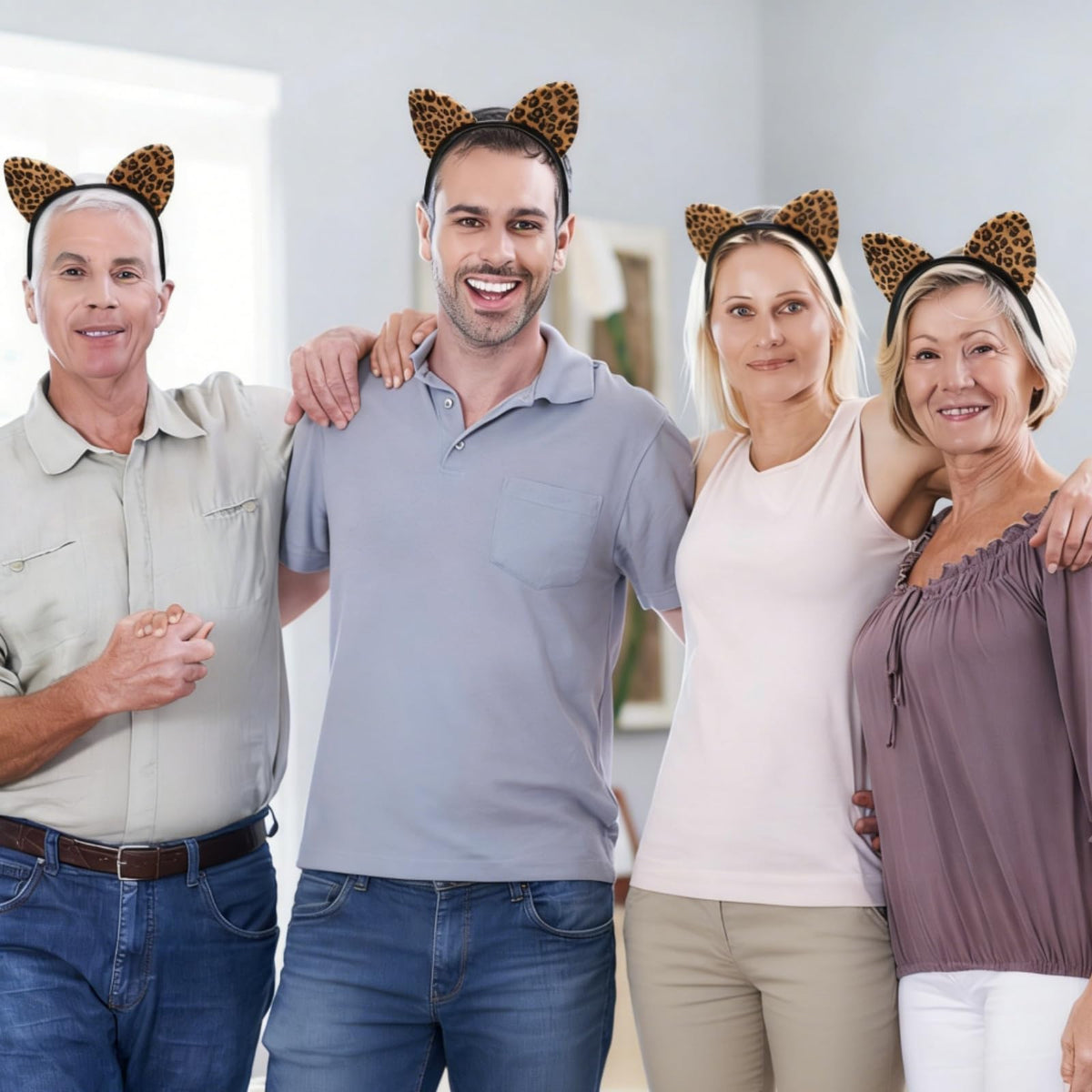 Yesland cheetah ears headband elastic band fits most users.
