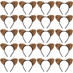 Yesland cheetah ears headband detail with soft plush material.