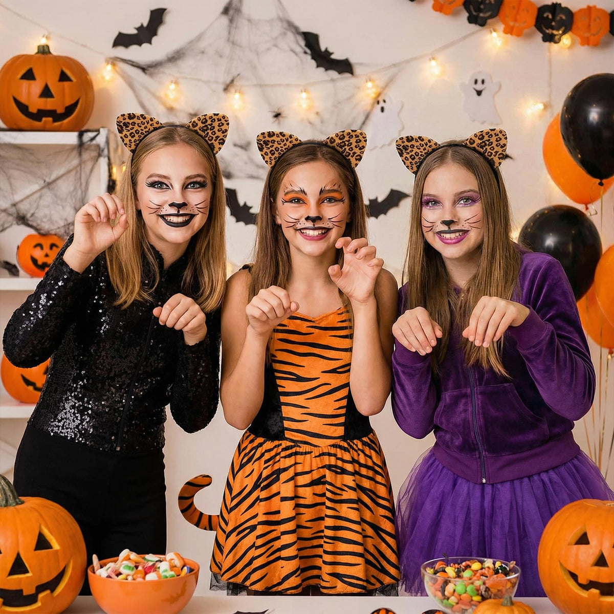 Yesland cheetah ears headband packaging showing a 20-piece set.