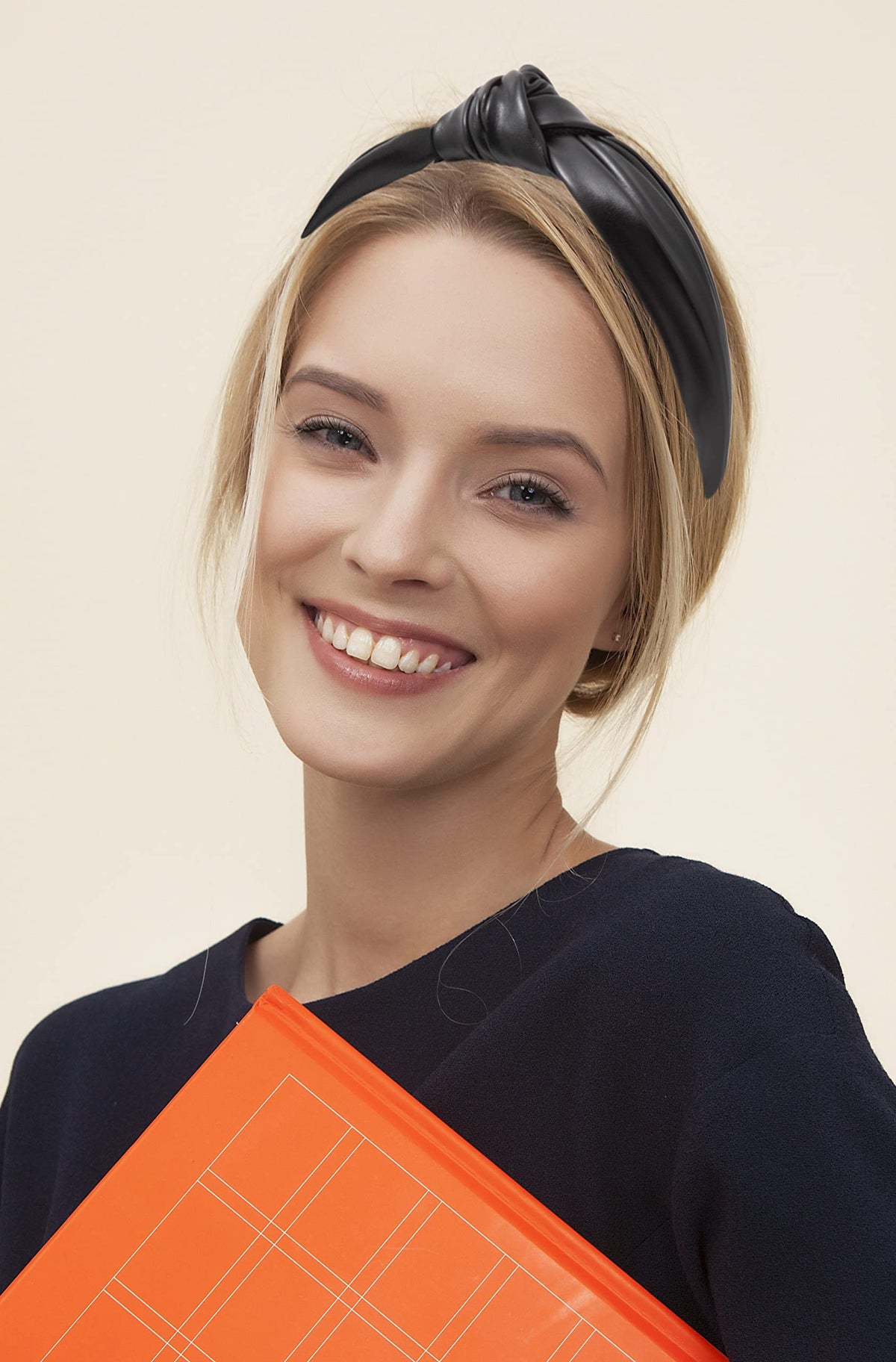YETASI designer headband on a model, showcasing chic, wearable design