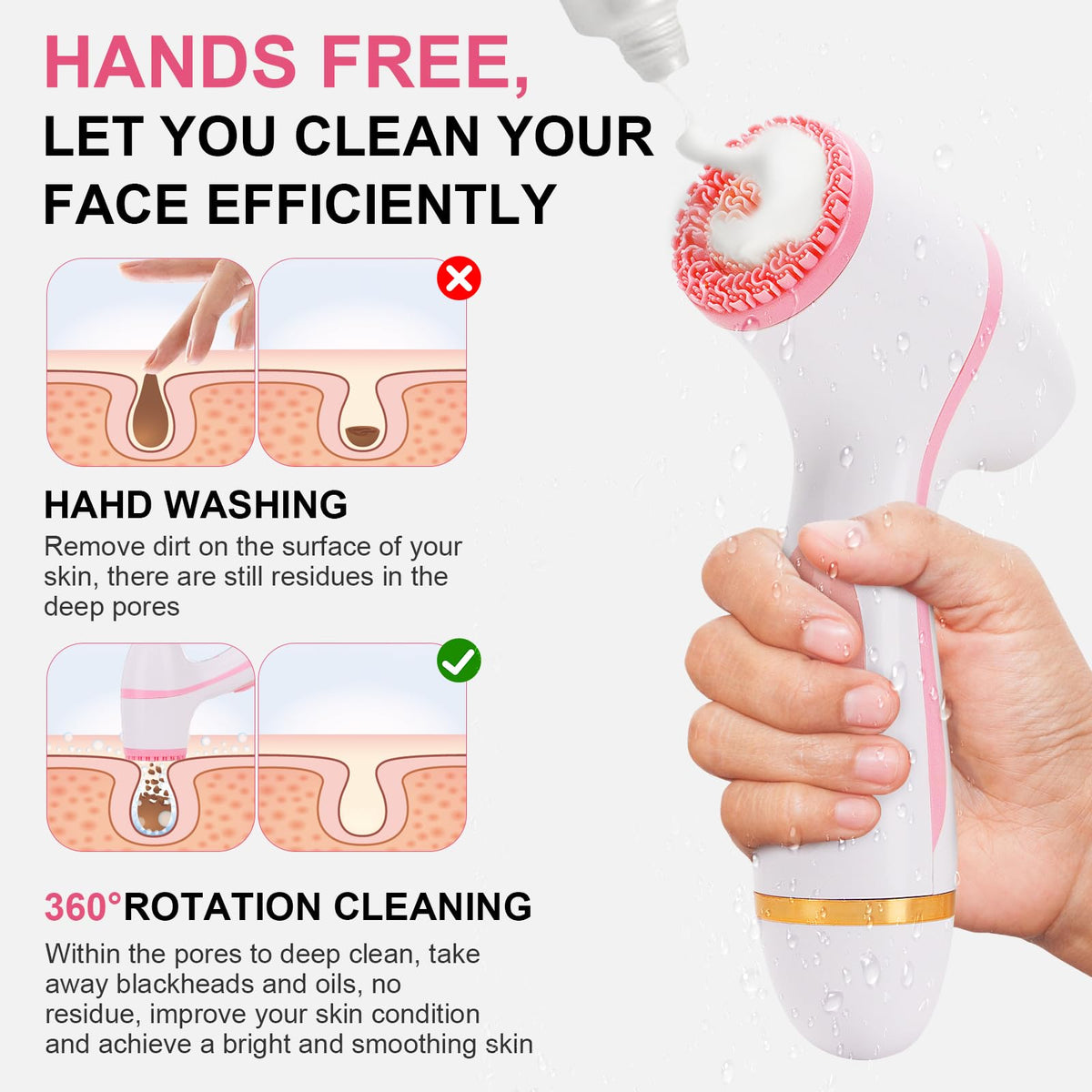 Yevsinbay detachable brush head allows easy cleaning.