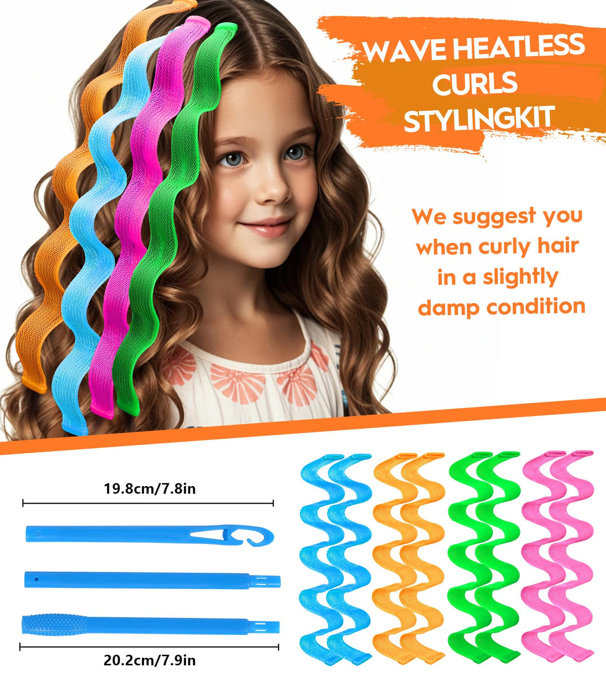 YEVYO full set of 40 curlers and 2 hooks for even styling on long hair.