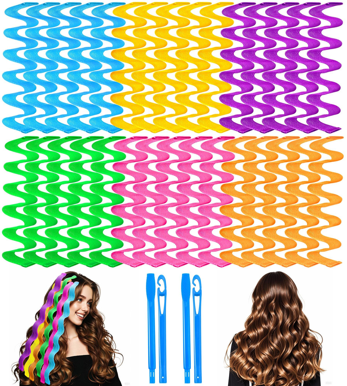 YEVYO heatless curlers pink pack for gentle wave styling without heat
